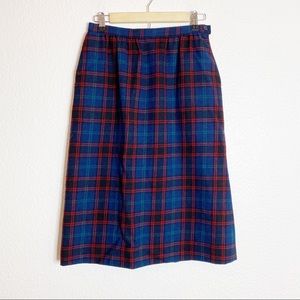 Pendleton- 100% Virgin Wool Vintage Plaid Skirt